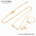 64473 Xuping shopping online well design fine gold three pieces jewelry set micro pave gemstones